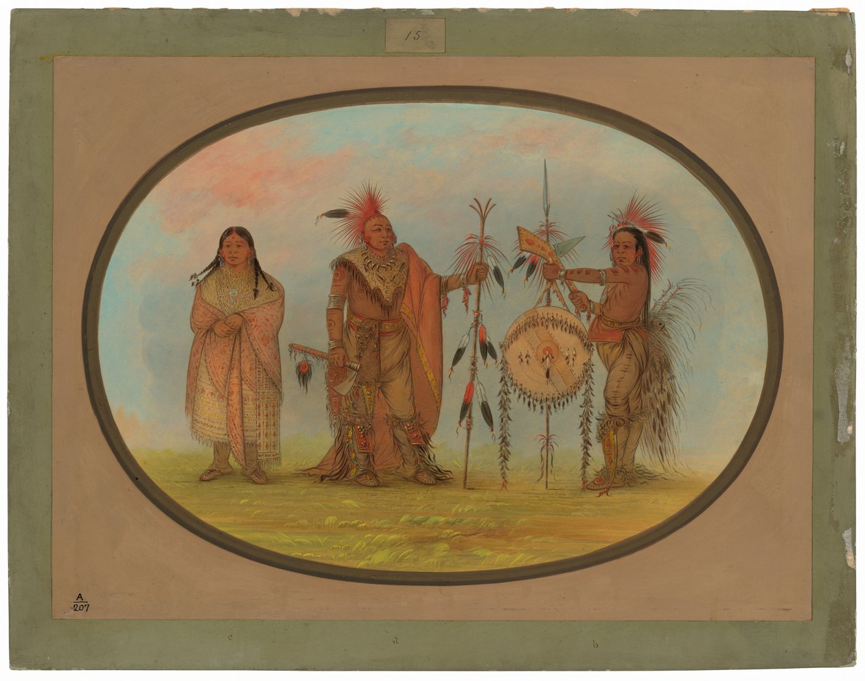 Deux chefs Saukie et une femme - George Catlin