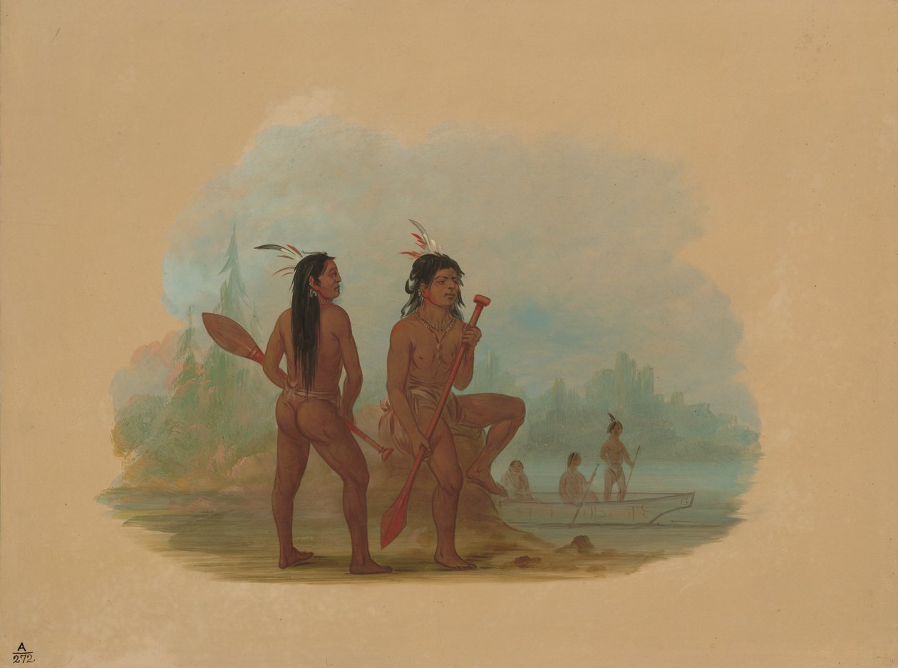 Deux jeunes hommes Hyda - George Catlin