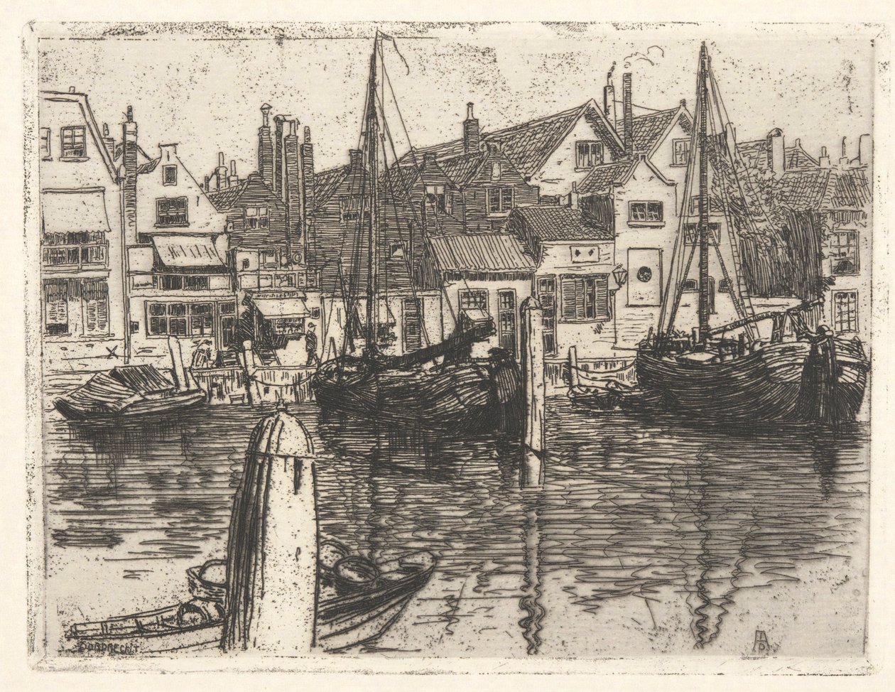 La Meuse à Dordrecht - George Charles Aid