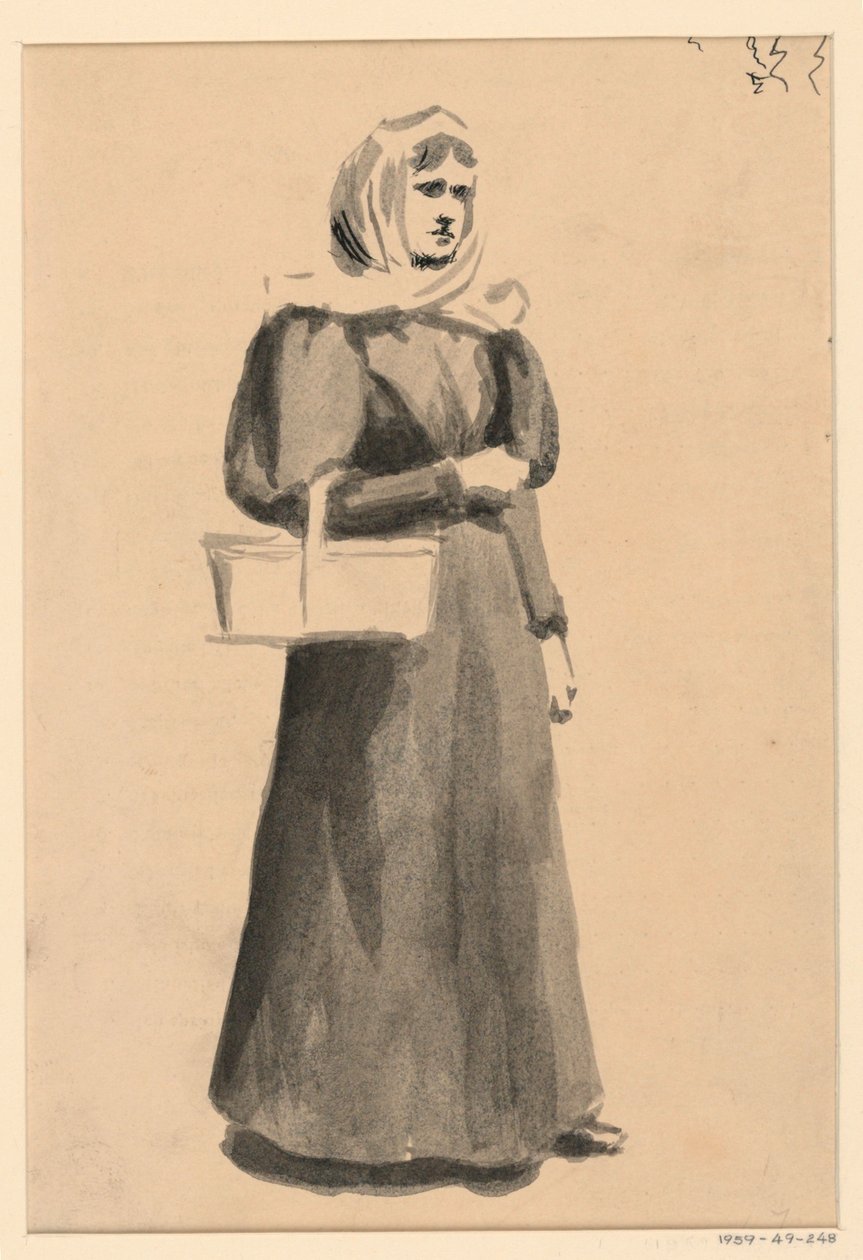 Femme avec un panier - George Charles Aid