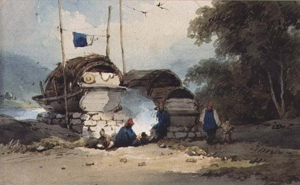 Un campement au bord de la rivière, Chine - George Chinnery