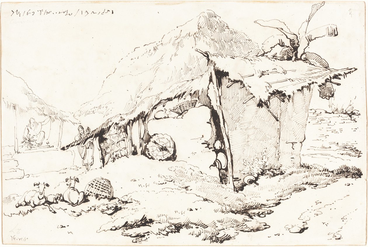 Cabane de village en Inde [recto] - George Chinnery