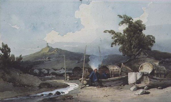 Habitations en bateau, Macao, Chine - George Chinnery