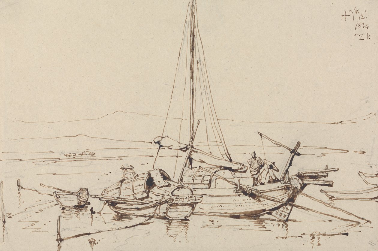 Bateaux chinois, 1834 - George Chinnery
