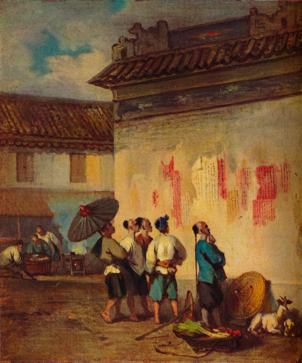 Coolies lisant une proclamation, Macao, vers 1840 - George Chinnery