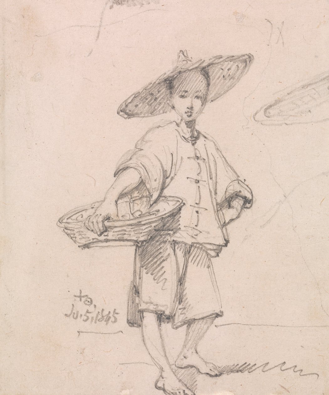 Jeune personne avec un panier - George Chinnery