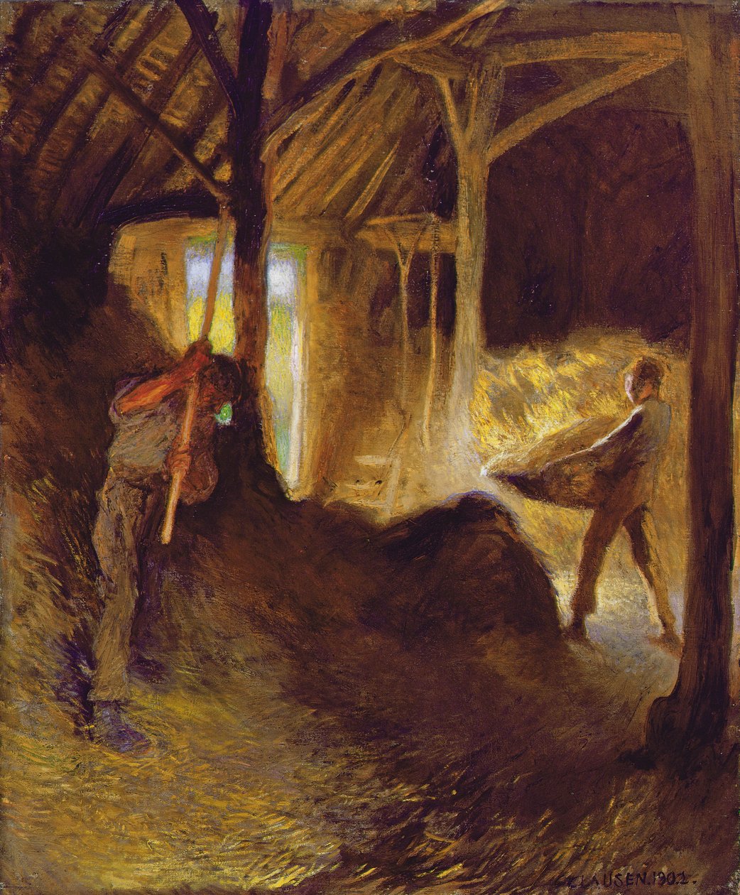 Dans la grange - George Clausen