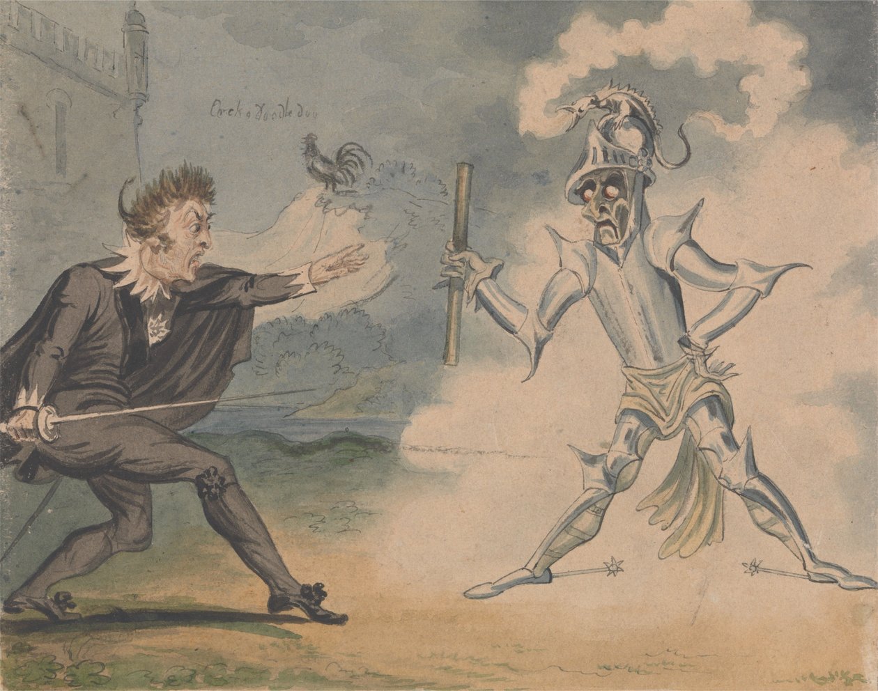 Hamlet et le fantôme, c. 1825 - George Cruikshank