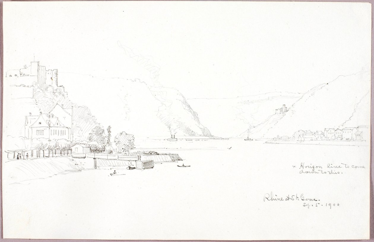 Rhin à St. Goar - George Elbert Burr