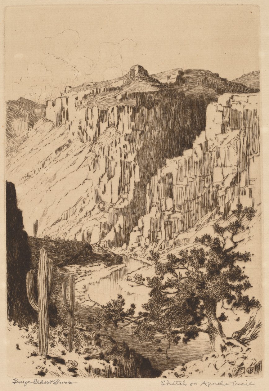 Croquis sur Apache Trail, Arizona - George Elbert Burr