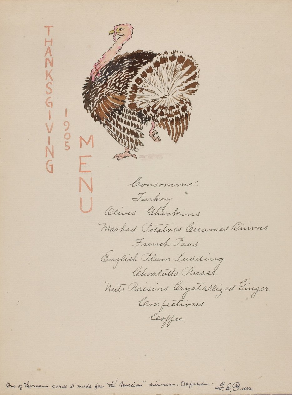 Menu de Thanksgiving - George Elbert Burr