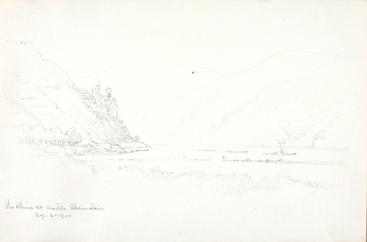 Le Rhin au château de Rheinstein - George Elbert Burr