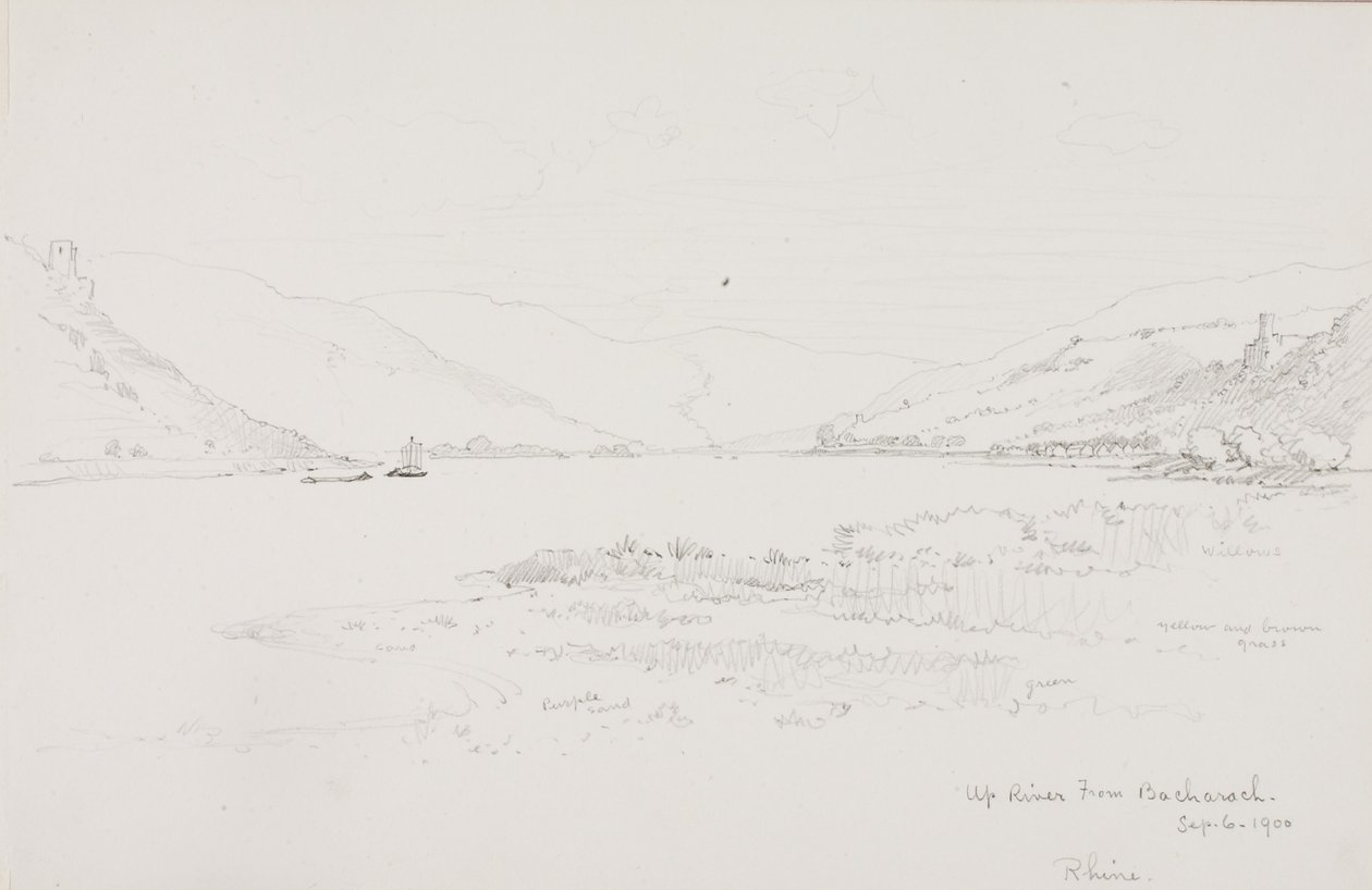 En amont de Bacharach, Rhin - George Elbert Burr