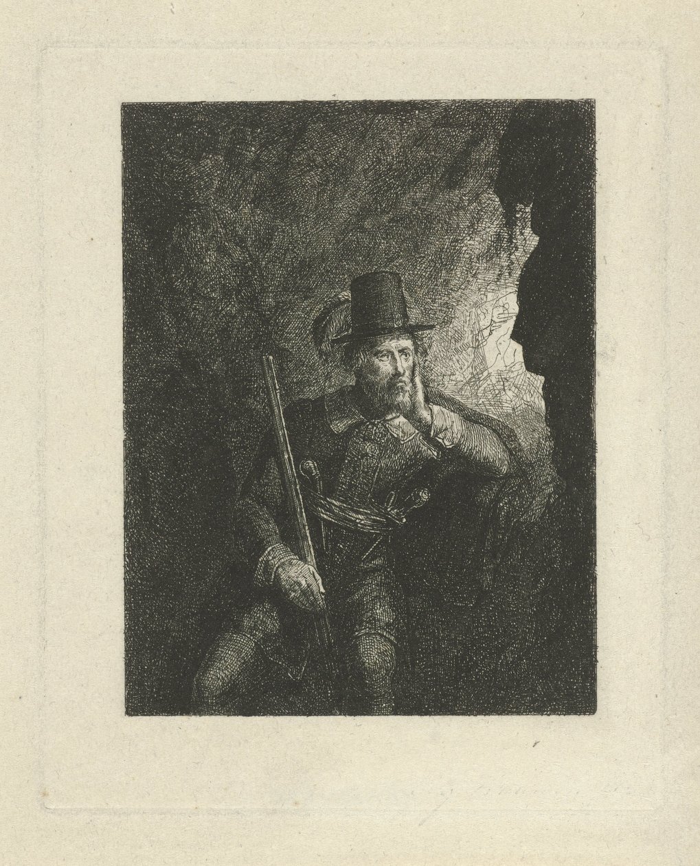 Bandit armé dans une grotte - George Gillis Haanen