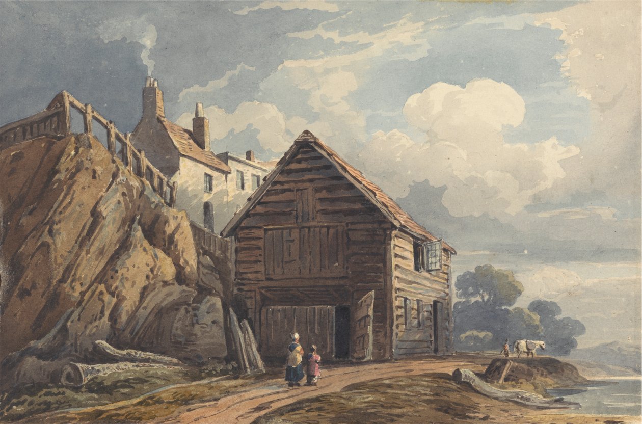 Paysage avec un hangar à bateaux - George Harley