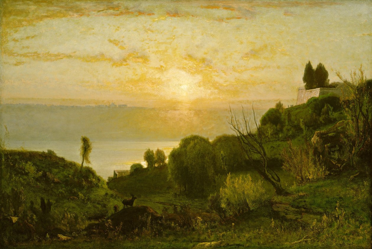 Lac Albano, coucher de soleil, vers 1874 - George Inness