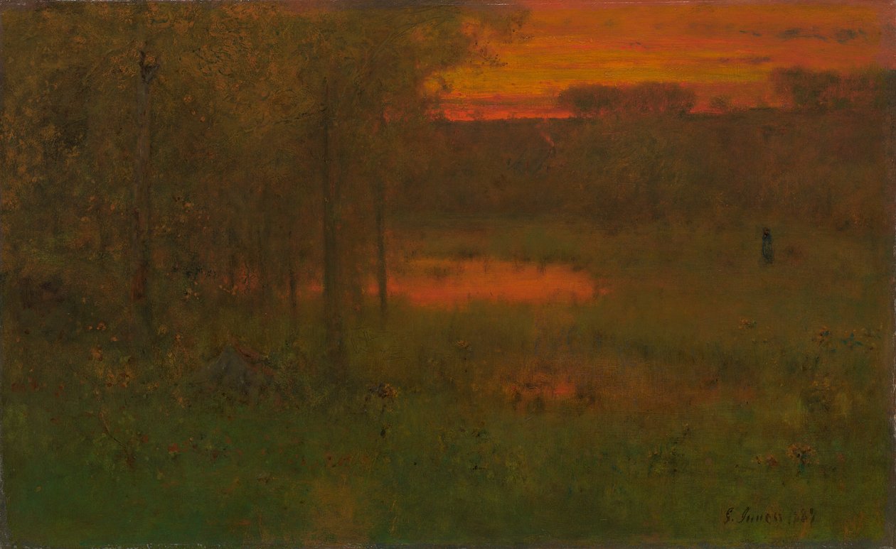 Paysage, coucher de soleil - George Inness