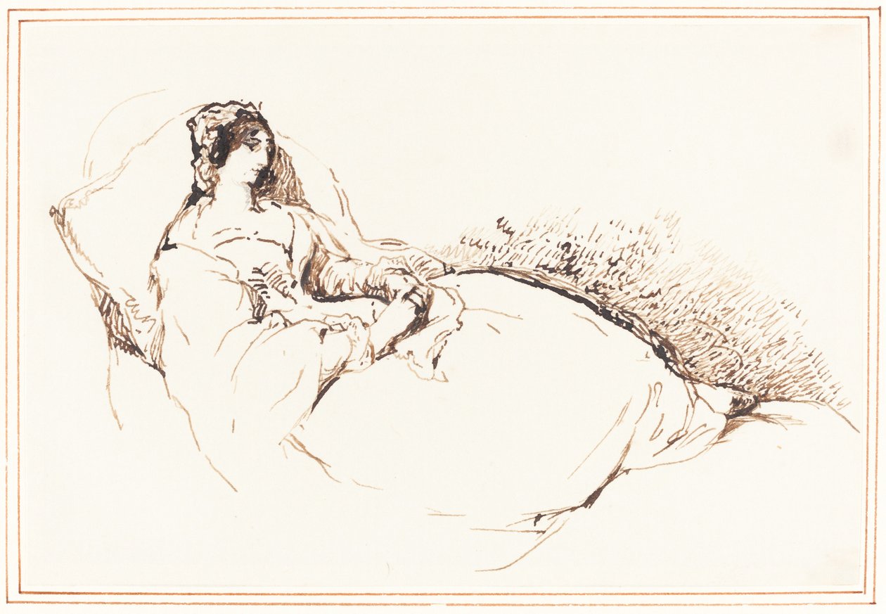 Femme allongée sur un coussin - George Jones