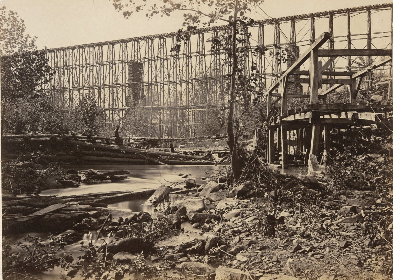 Pont en treillis à Whiteside - George N. Barnard