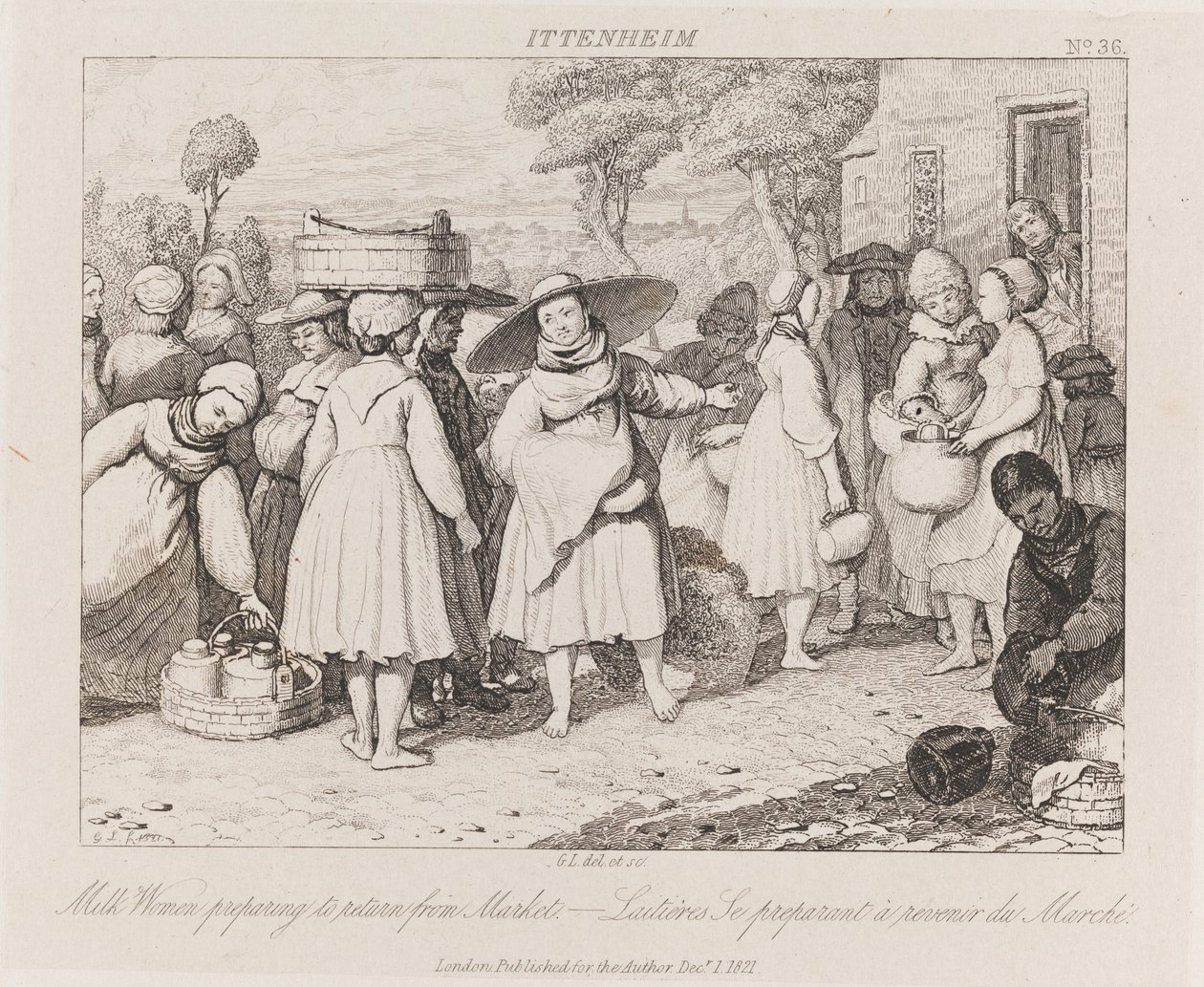Femmes laitières, Ittenheim, c.1821 - George Robert Lewis