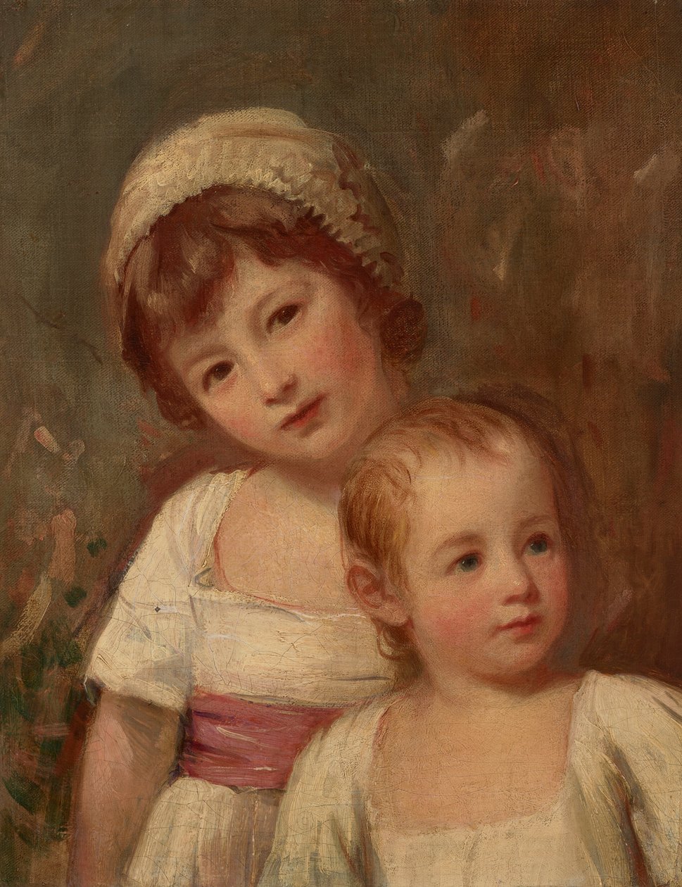 Portrait de deux enfants, en demi-teinte - George Romney