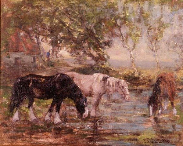 Chevaux à un bassin - George Smith