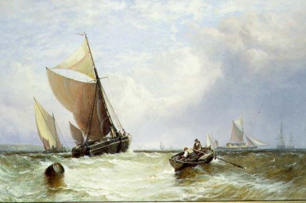 Navires par un Jour Venteux - George Stainton