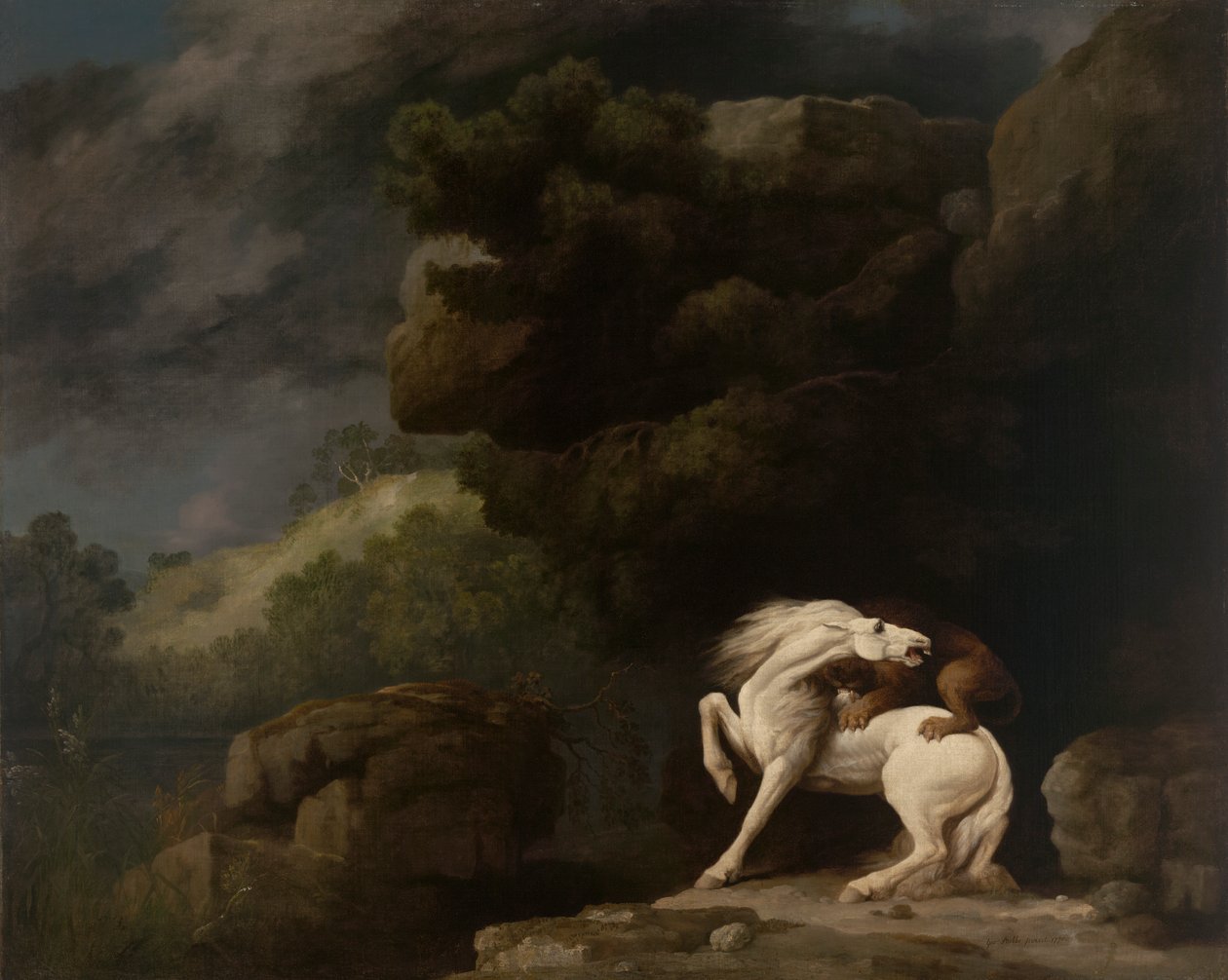 Un lion attaquant un cheval - George Stubbs