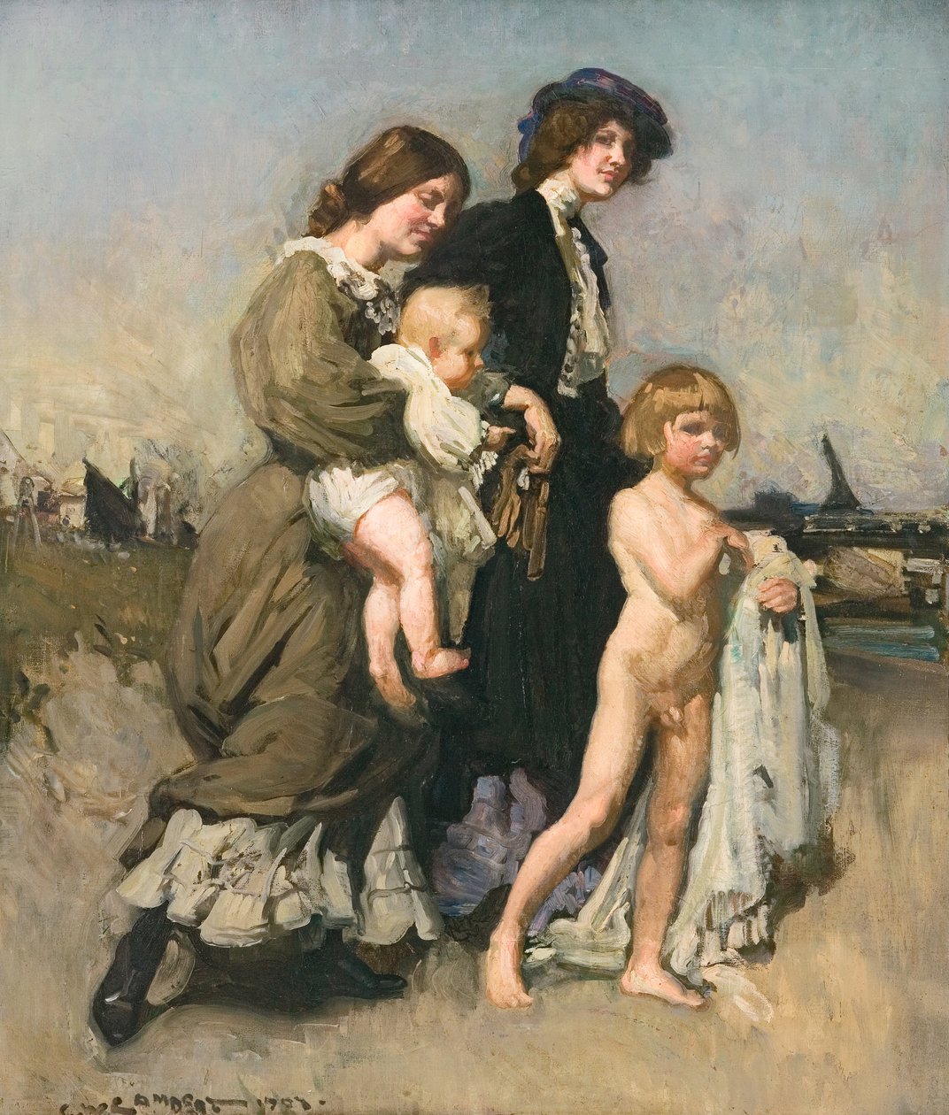 Le groupe de vacances (Les baigneurs) - George Washington Lambert