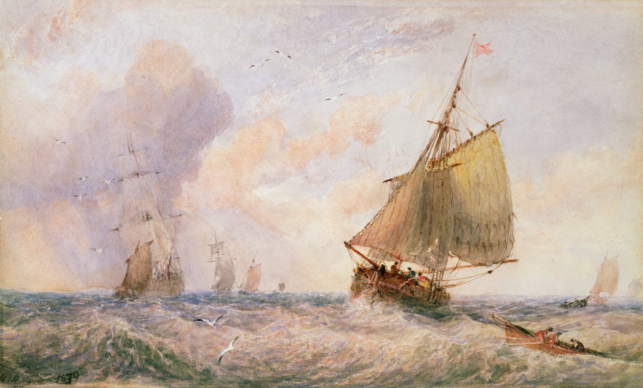 Navires au large de Whitby, 1879 - George Weatherill