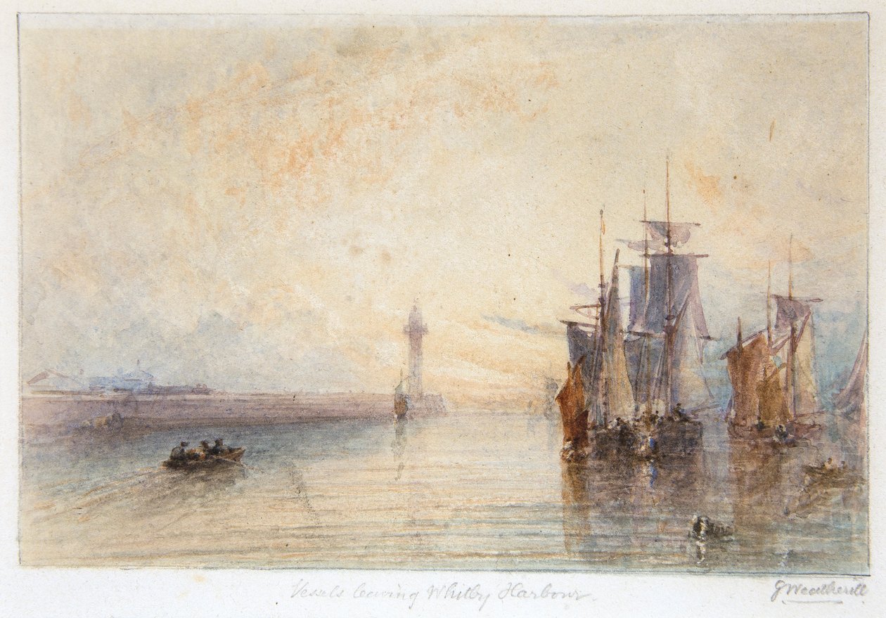 Navires quittant le port de Whitby - George Weatherill