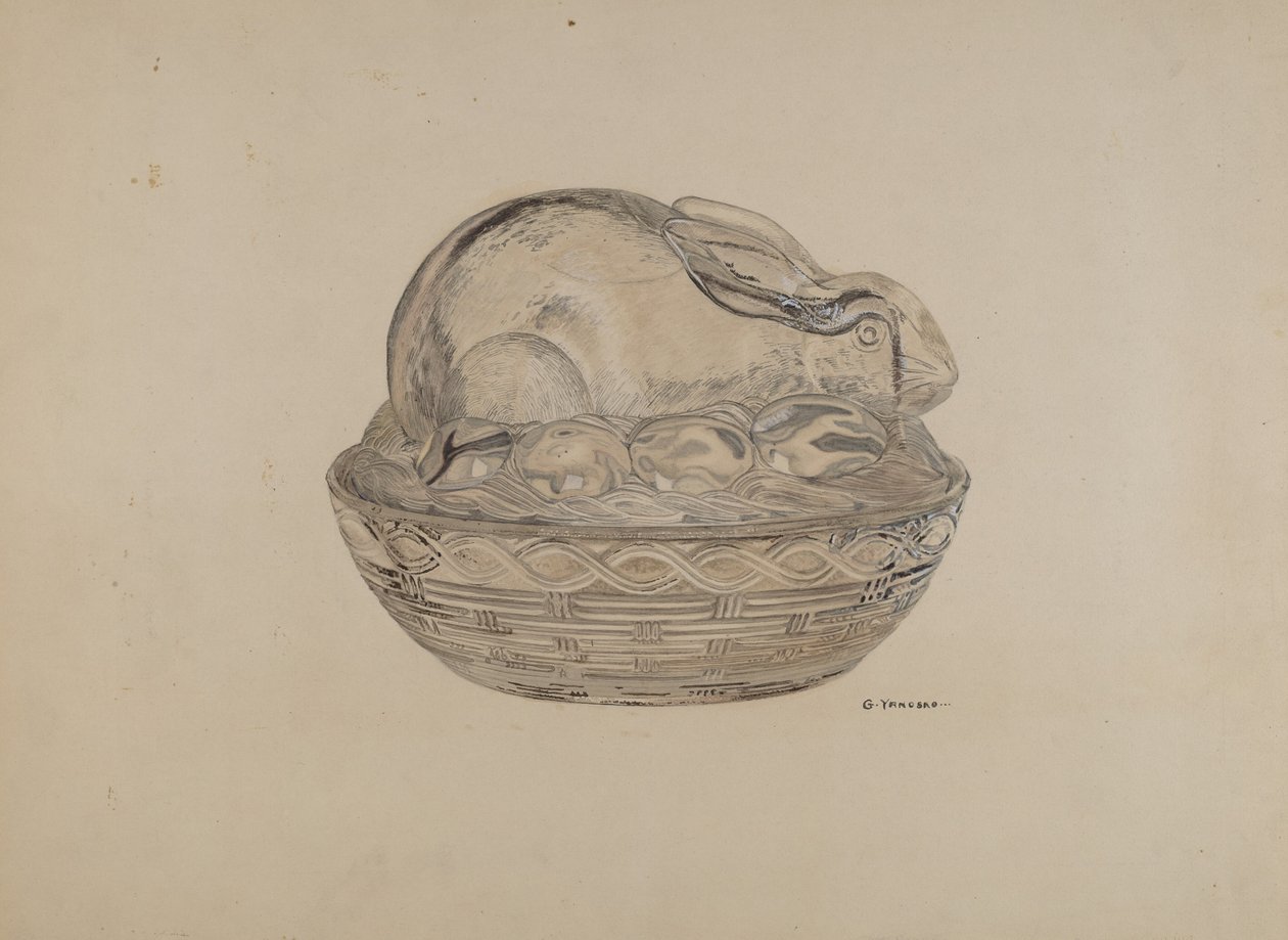 Plat couvert en forme de lapin - George Yanosko