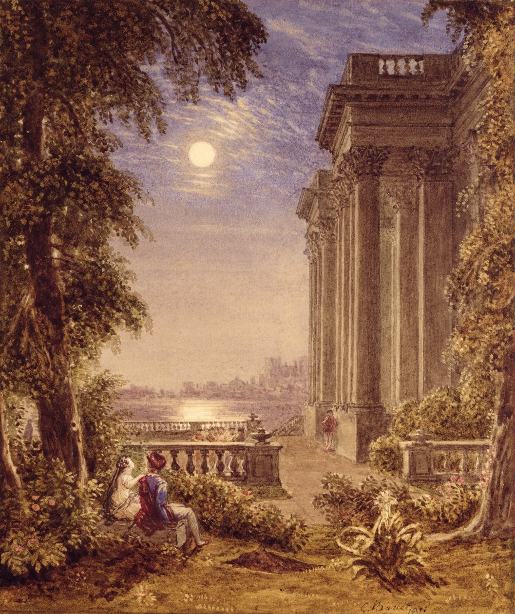 Amoureux au clair de lune, 1831 - George the Younger Barret