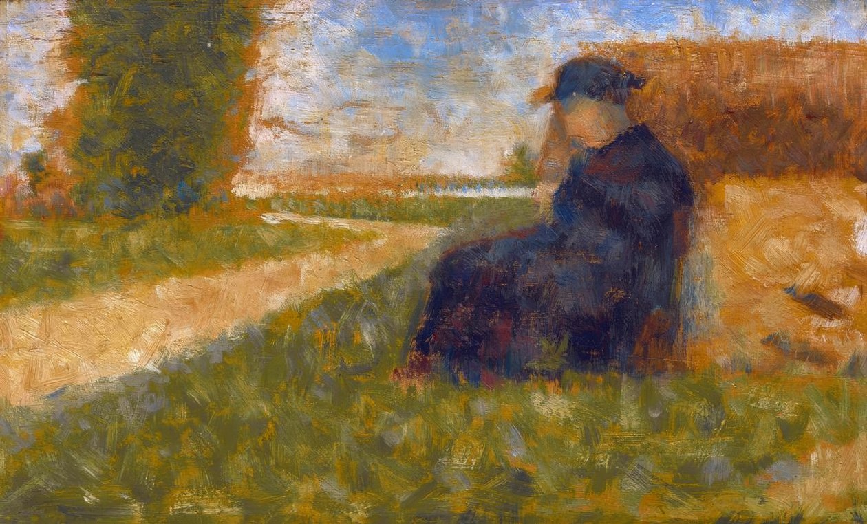 Figure massive dans un paysage à Barbizon - Georges Seurat