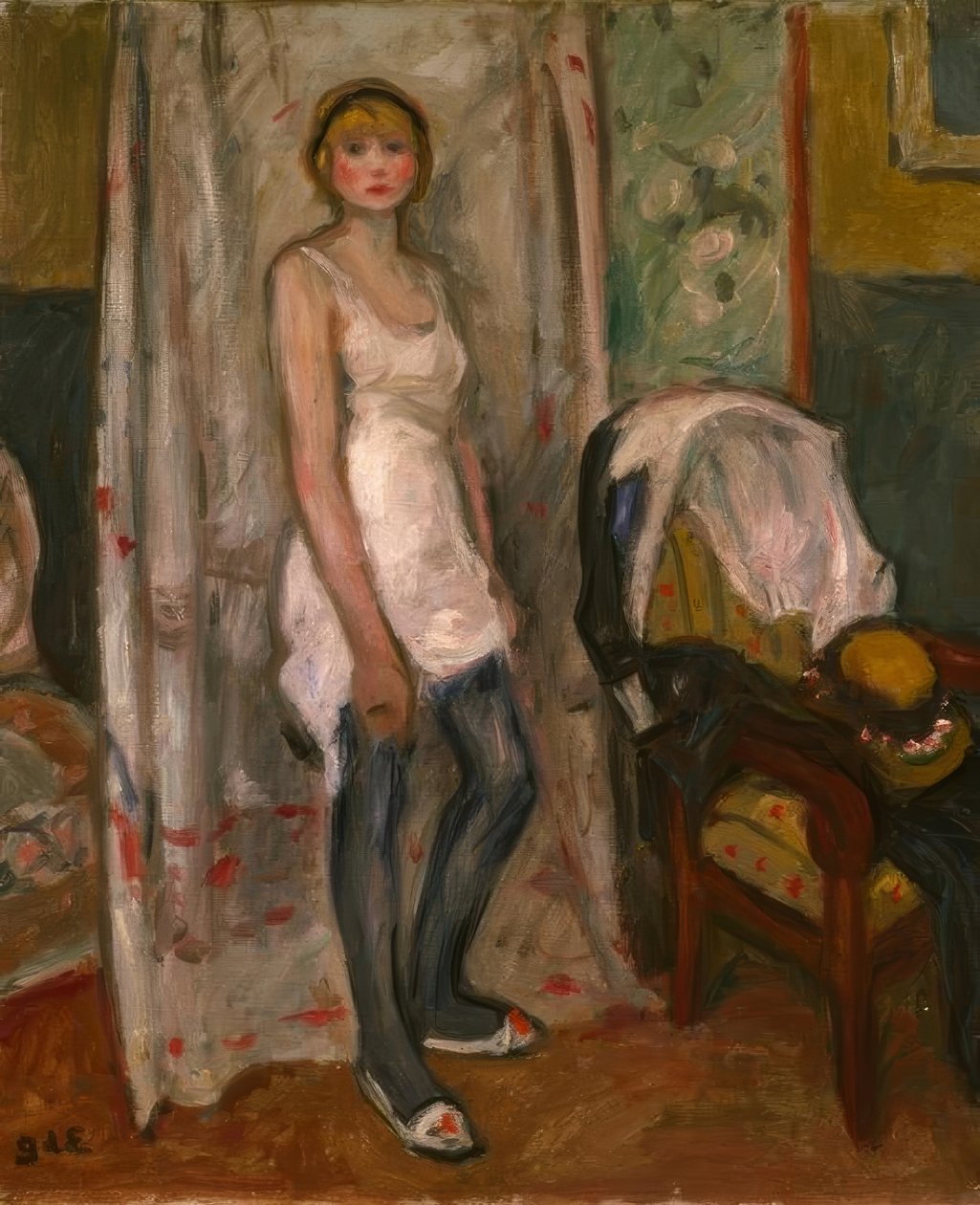 Jeune femme se déshabillant - Georges d Espagnat