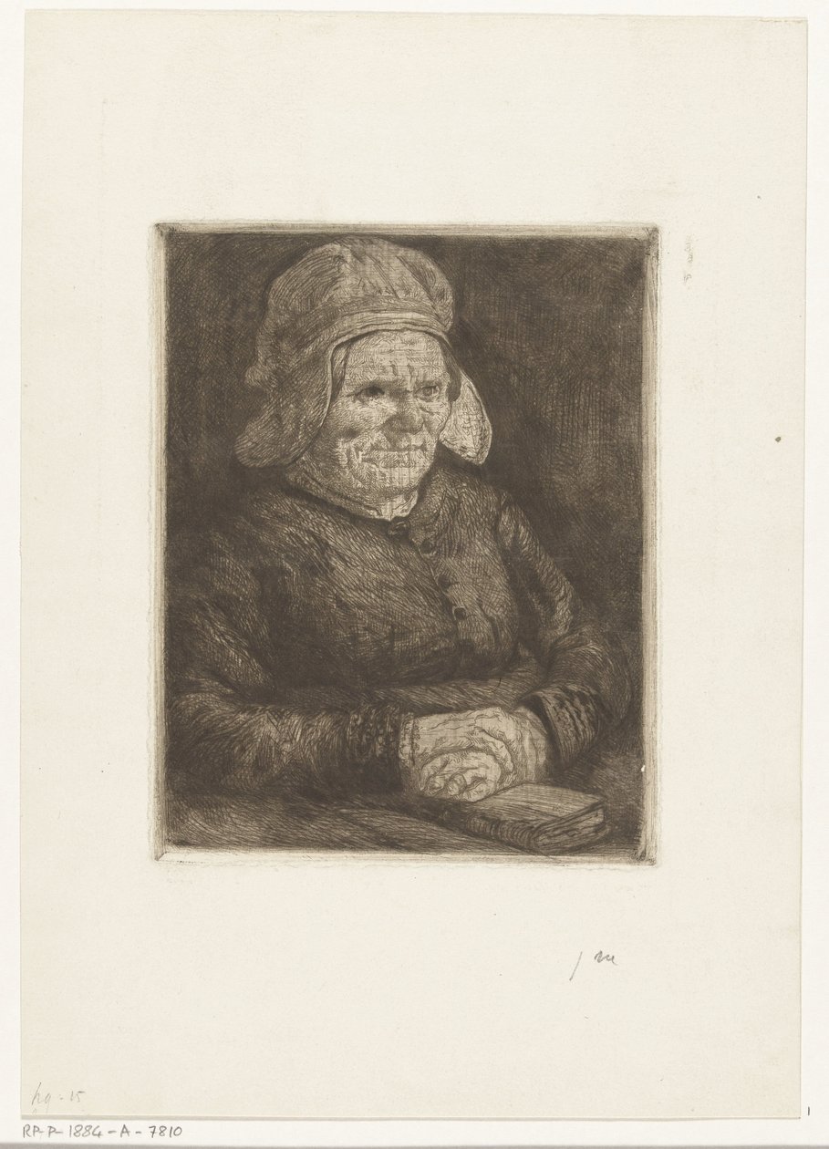 Femme avec bonnet en lin - Gerard Jan Bos
