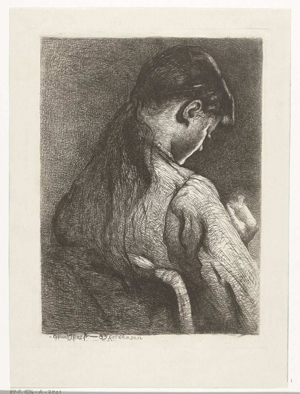 Fille assise, vue de dos - Gerard Jan Bos