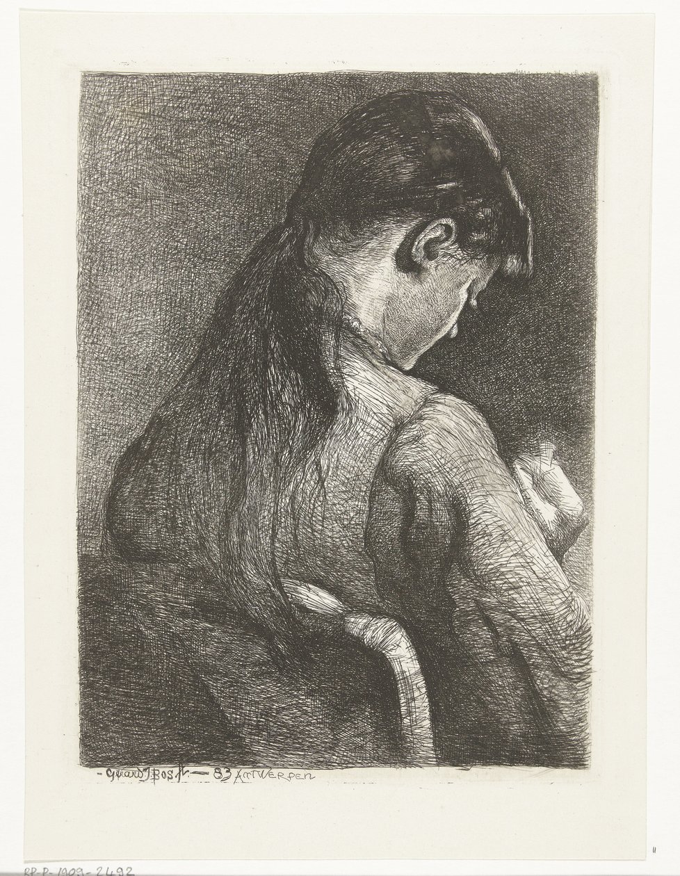 Fille assise, vue de dos - Gerard Jan Bos