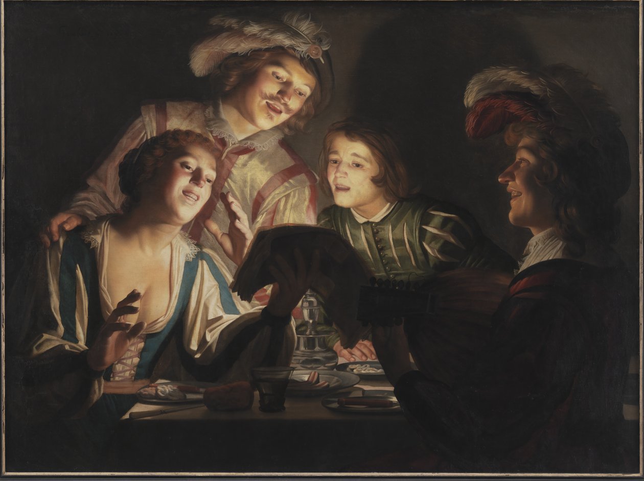 Groupe musical à la lumière des bougies - Gerard van Honthorst