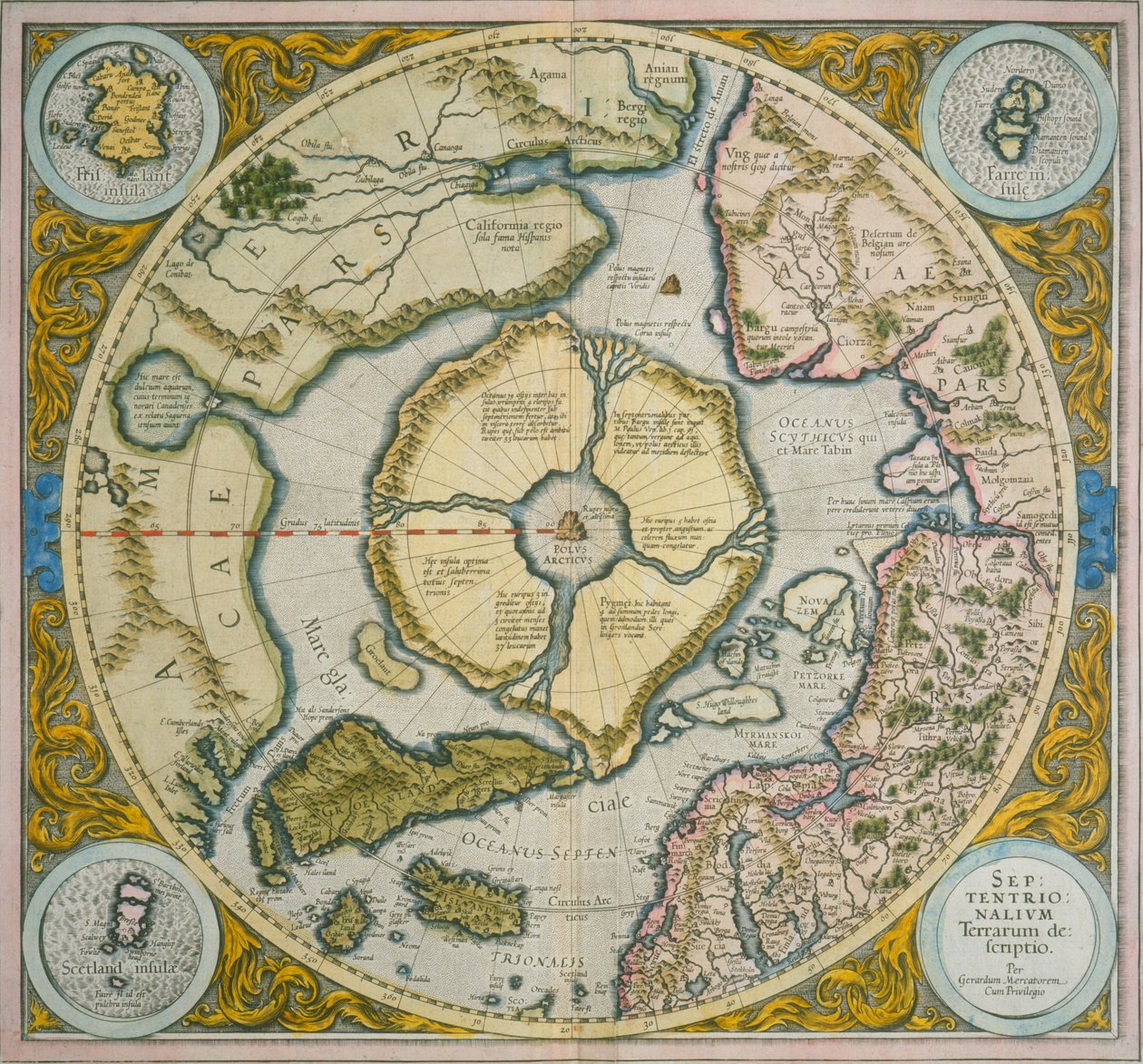 Septentrionalium Terrarum descriptio, 1595 - Gerardus Mercator
