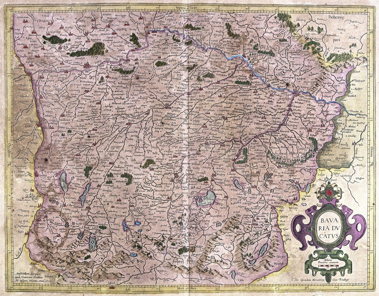 Bavière, Allemagne (gravure) - Gerardus Mercator