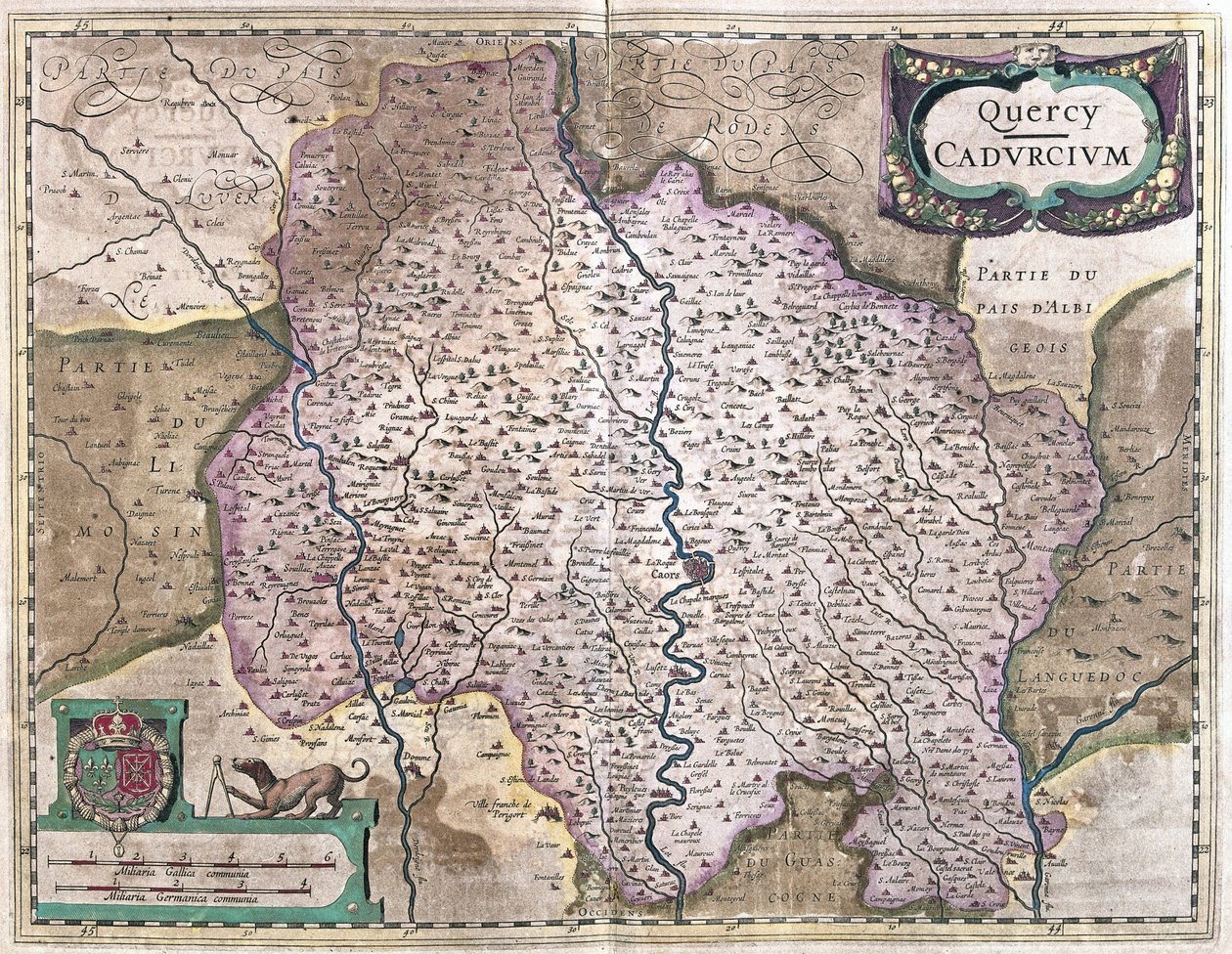 Cahors, France (gravure) - Gerardus Mercator