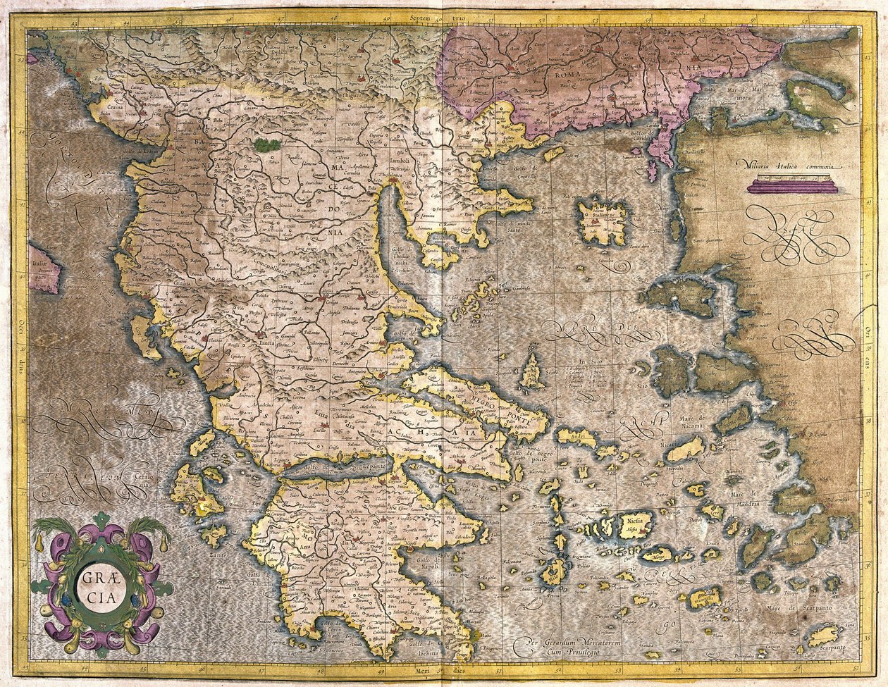 Grèce (gravure) - Gerardus Mercator