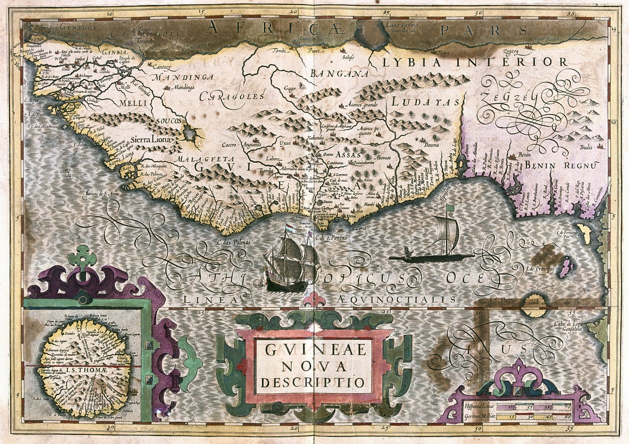 Guinée, Libye - Afrique (gravure) - Gerardus Mercator