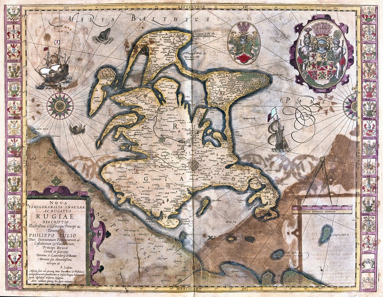 Île de Rügen, Allemagne (gravure) - Gerardus Mercator