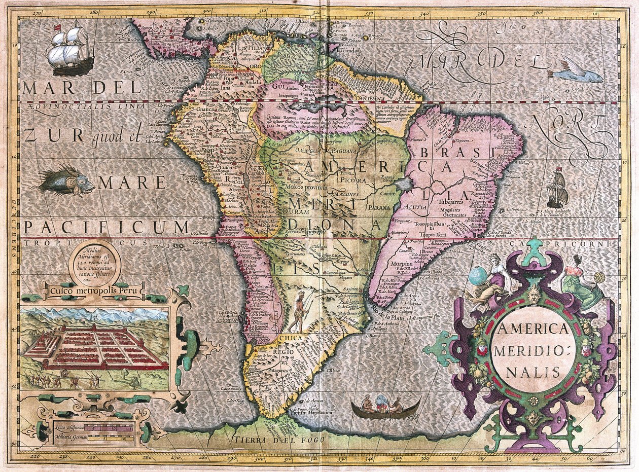 Amérique du Sud (gravure) - Gerardus Mercator