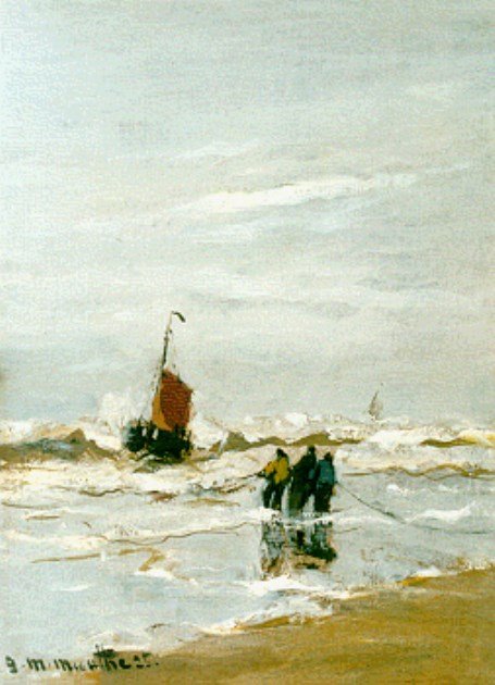 Lijnhaalders dans les vagues - Gerhard Morgenstjerne Munthe