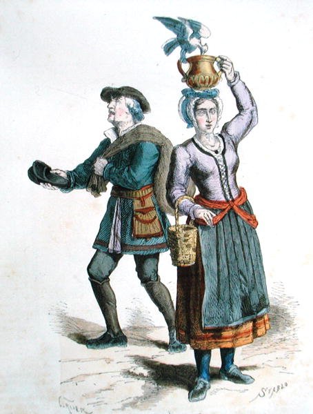 Vendeuse de lait et vendeur de chaussures - Gerlier (after)