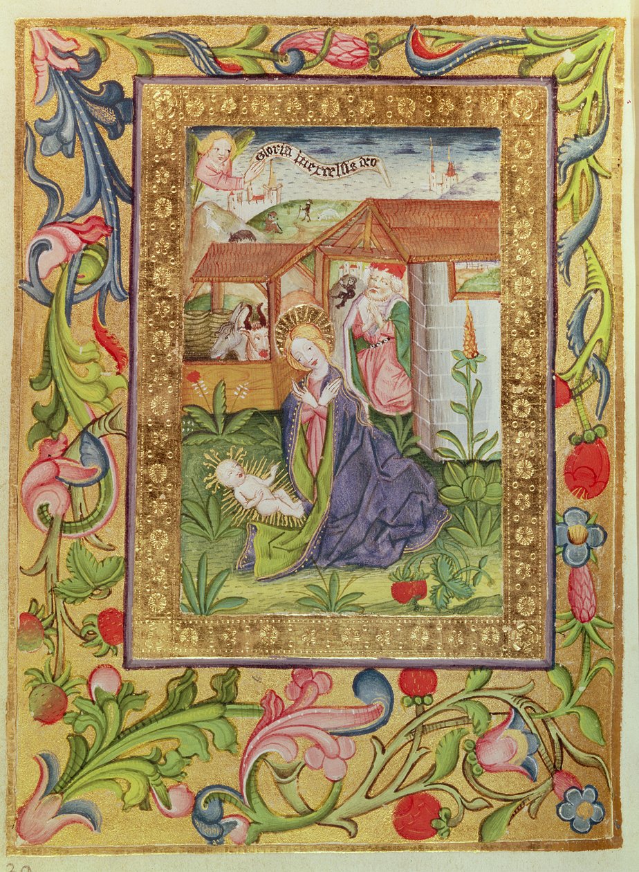 Codex Ser Nov 2599 f. 39v La Naissance du Christ - German School
