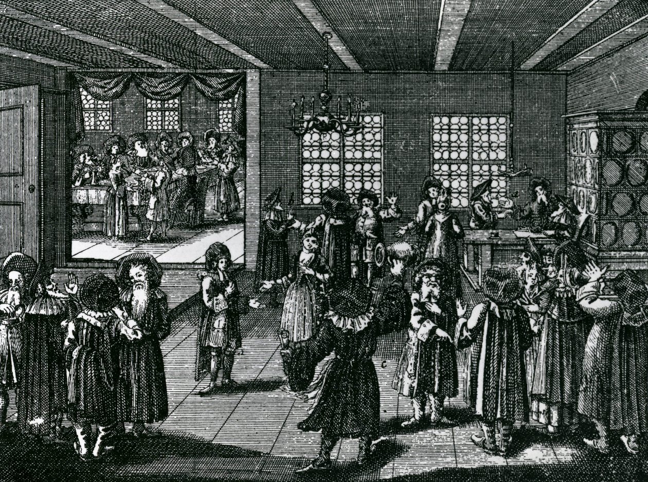 Célébration de fiançailles juives, du 